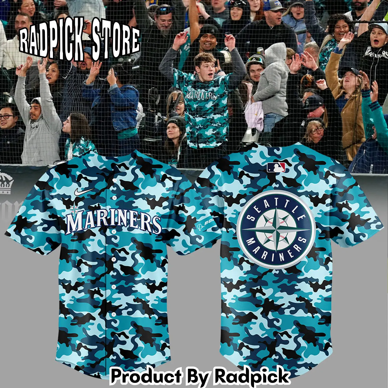 Radpick seattle mariners salute to armed forces night camo baseball jersey rp12799